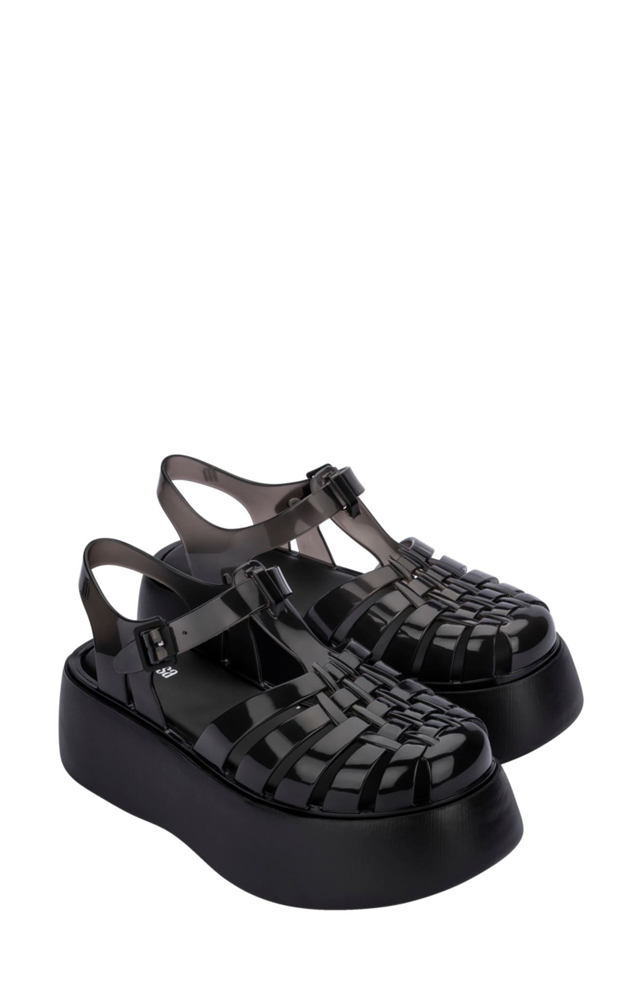 Possession Plato Platform Jelly Sandal, Main, color, BLACK