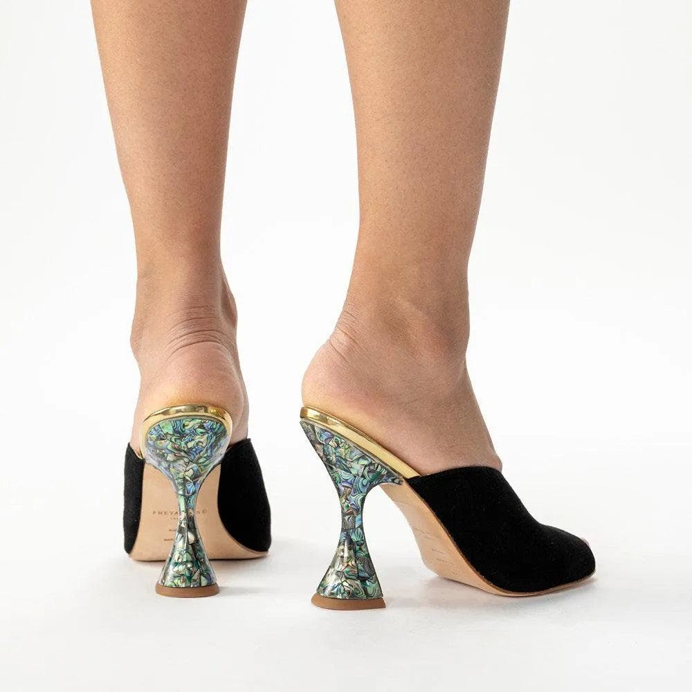 Freya Rose Mimi Noir Pearl Heel Sandal, Alternate, color, 