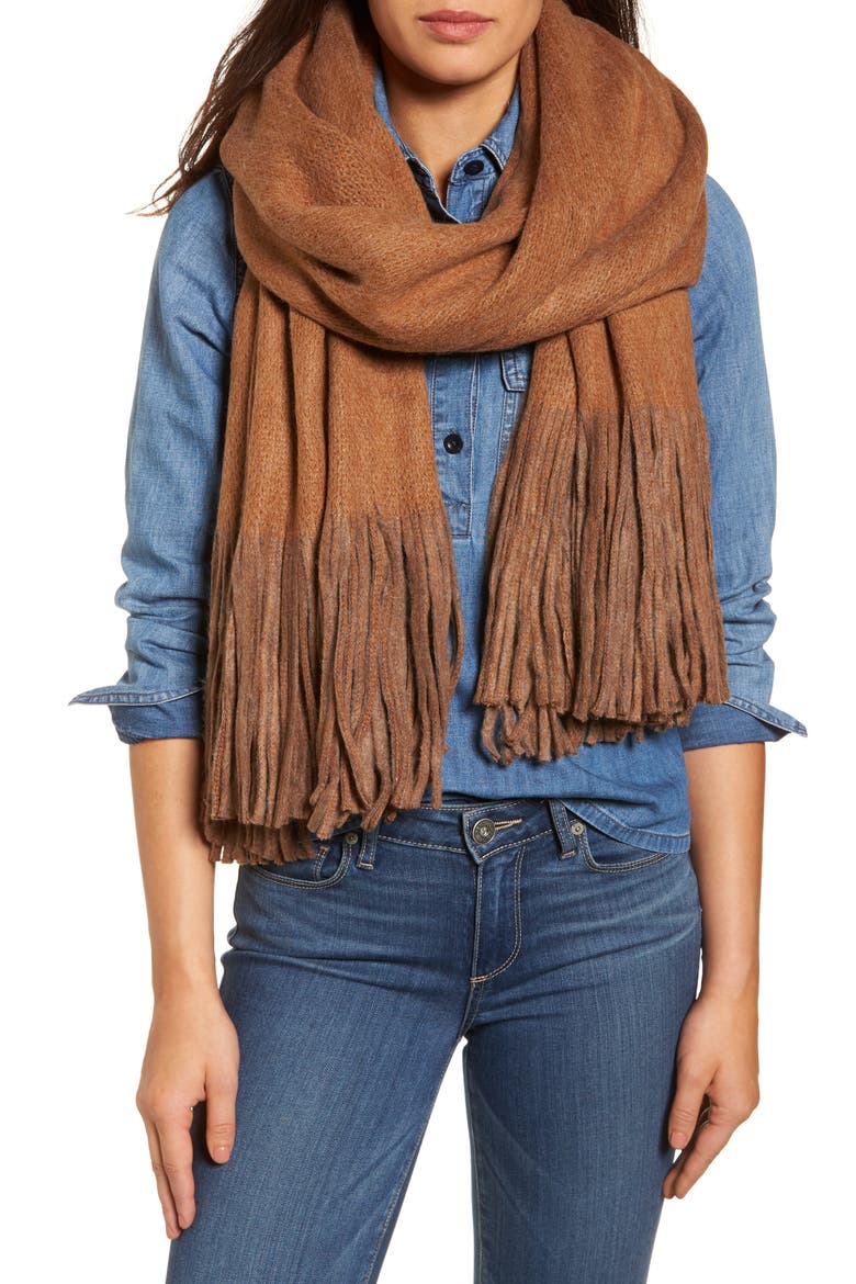 Mercedes Scarf, Main, color, CAMEL