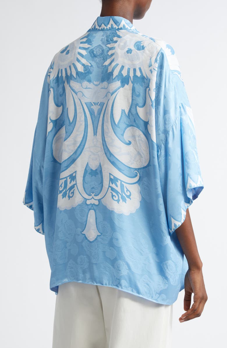 Etro Floral Paisley Print Open Front Jacket, Alternate, color, Stampa F.do Viola