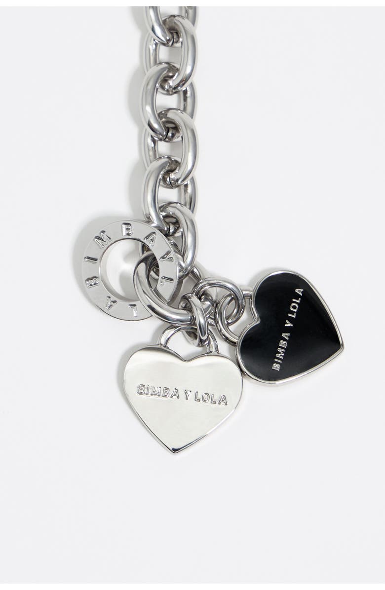 Bimba y Lola Chain Heart Logo Bracelet, Alternate, color, Silver