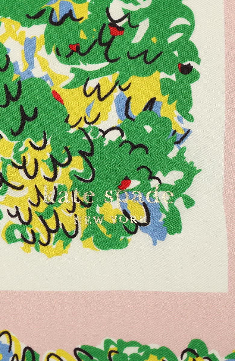 Kate Spade New York springtime gardens silk square scarf, Alternate, color, 