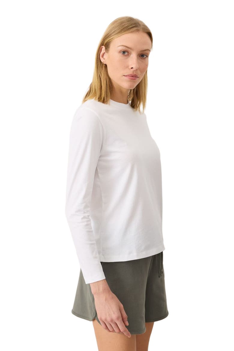 Organic Cotton Softspun Essential Crewneck Long Sleeve Tee, Alternate, color, White