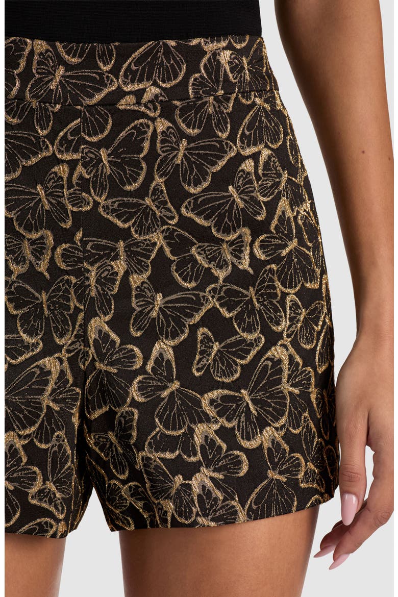 Hera High Waist Back Zip Shorts, Alternate, color, BLACK/ GOLD