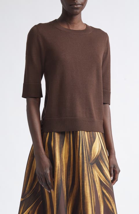 Button Slit Virgin Wool Sweater