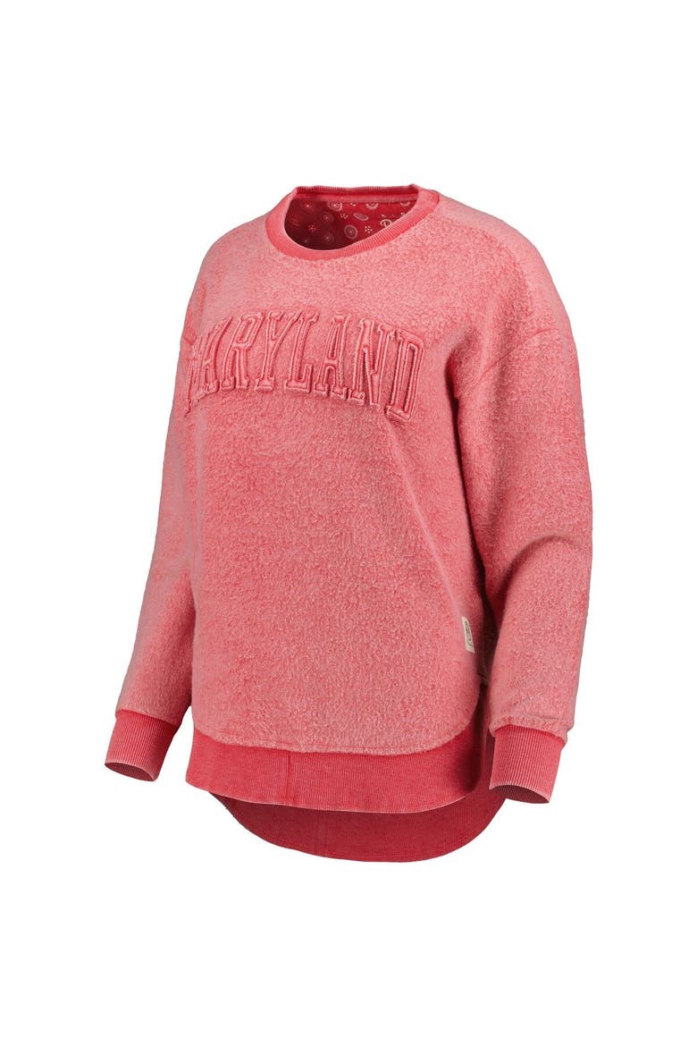 Women's Pressbox Red Maryland Terrapins Ponchoville Pullover Sweatshirt, Alternate, color, Red