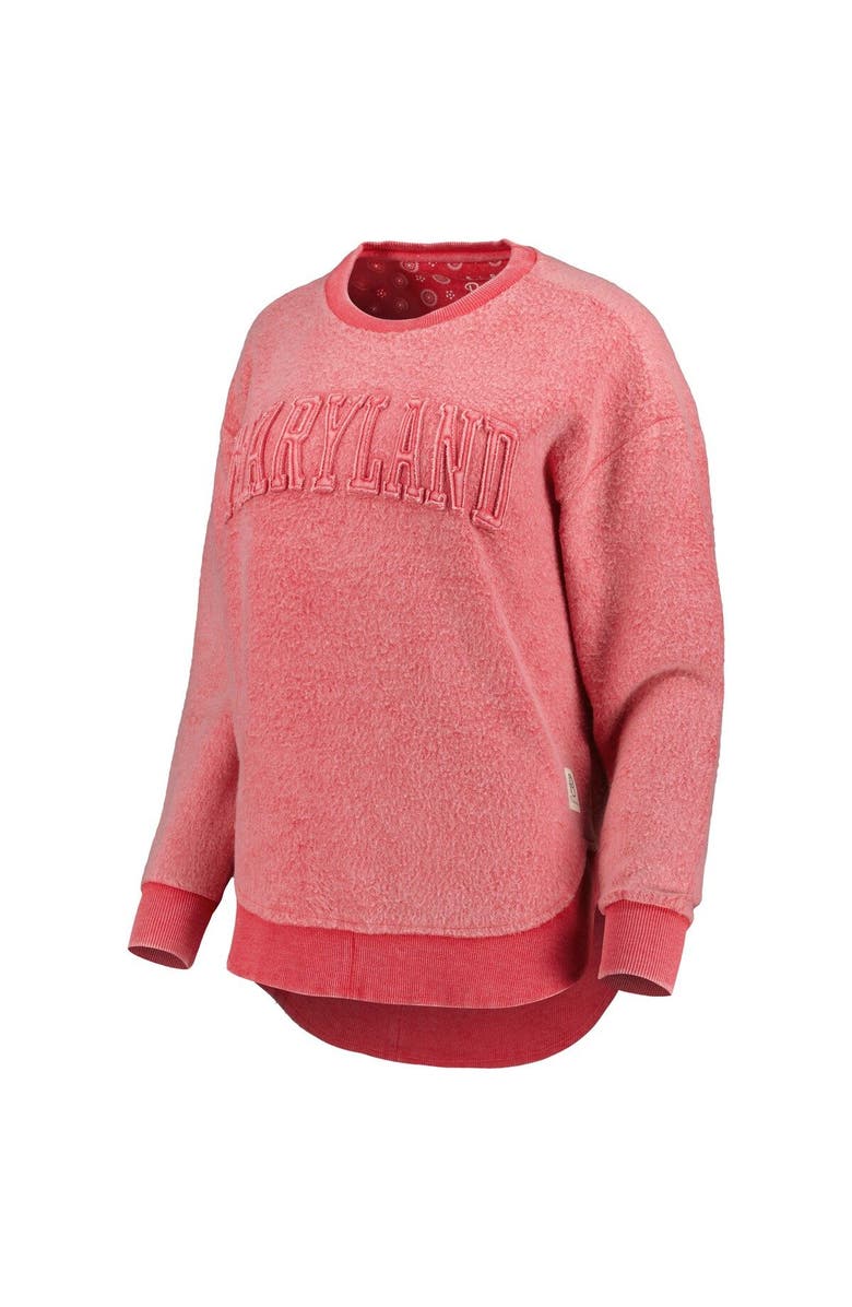 PRESSBOX Women's Pressbox Red Maryland Terrapins Ponchoville Pullover Sweatshirt, Alternate, color, Red