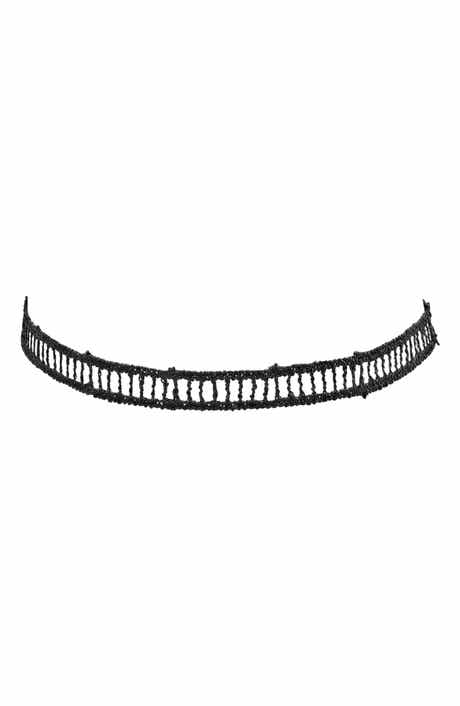 Striped Lace Choker Necklace