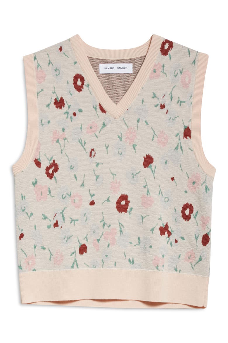 Ina Floral Sweater Vest, Alternate, color, PINK GARDEN