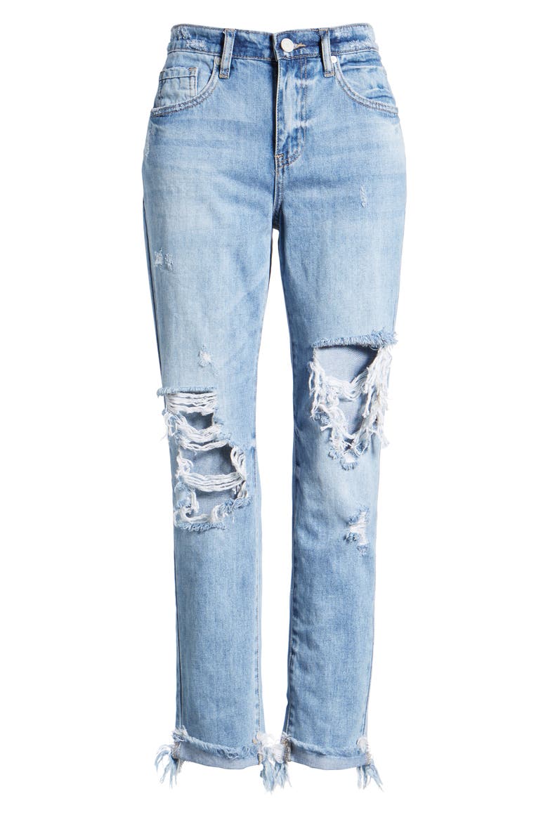 The Rivington Ripped Straight Leg Jeans, Alternate, color, JACKPOT LIGHT WASH