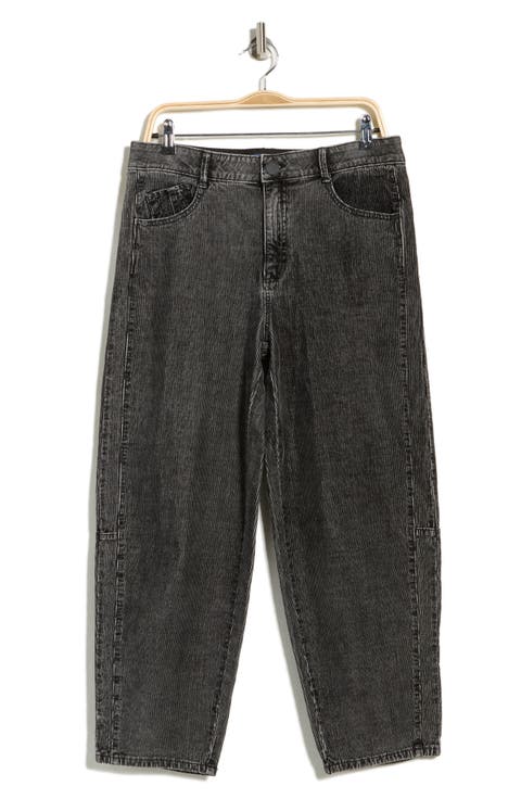 'Ab'solution Sky Rise Ankle Barrel Leg Jeans (Washed Grey)