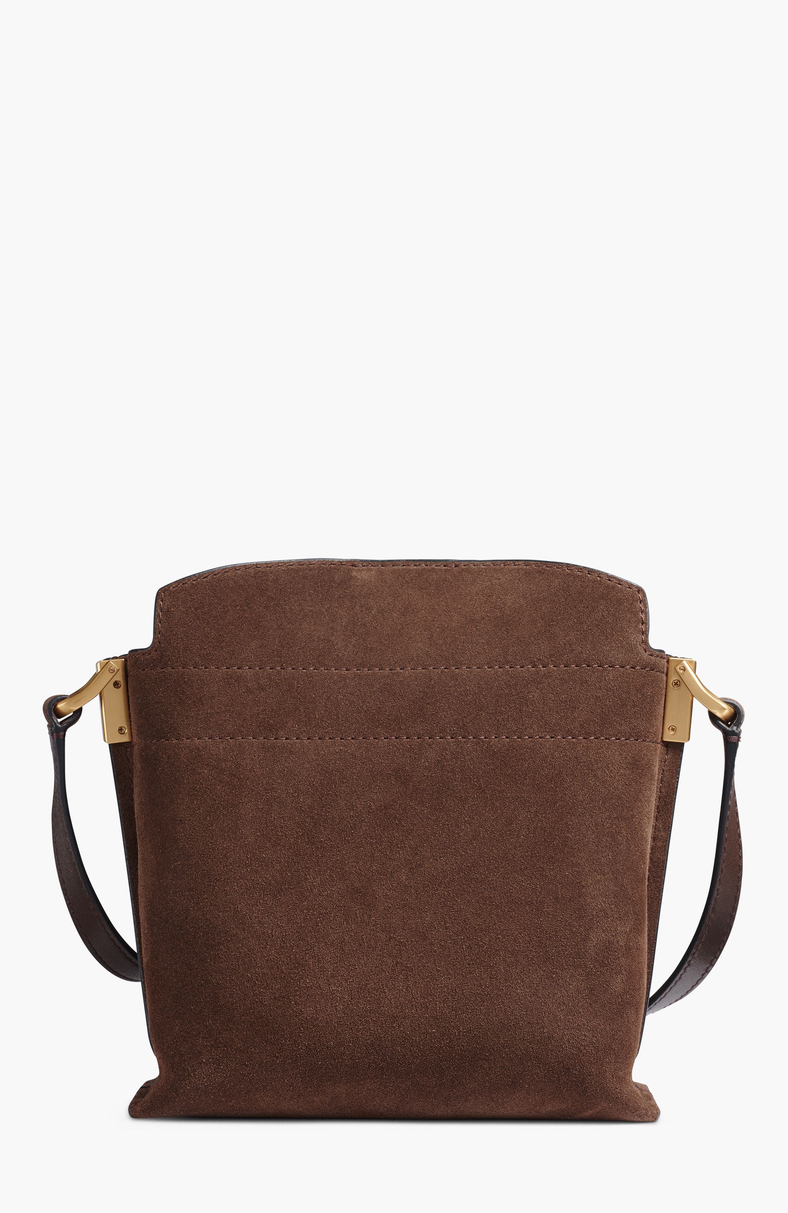 Donna Karan New York Bridgehampton Python Suede Small Crossbody, Alternate, color, Brown Multi