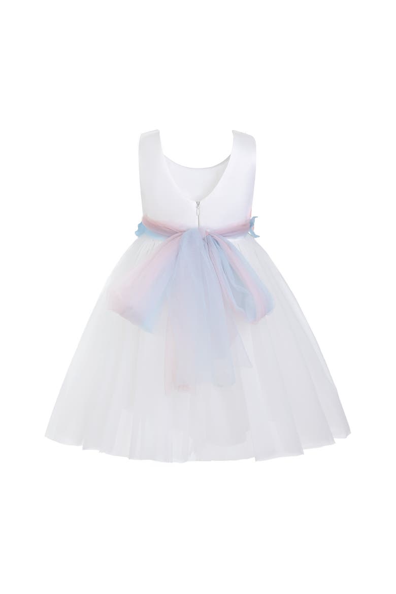 Elarisse Floral Waist Dress, Alternate, color, White