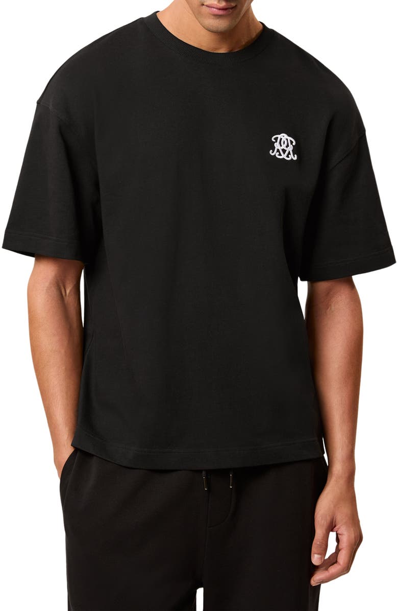 Reiss Rainer Embroidered T-Shirt, Main, color, Black