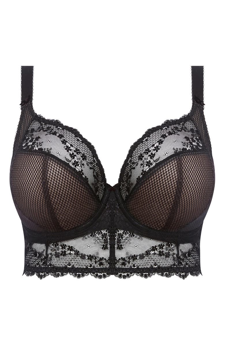 Elomi Charley Longline Full Figure Underwire Bra, Alternate, color, Black