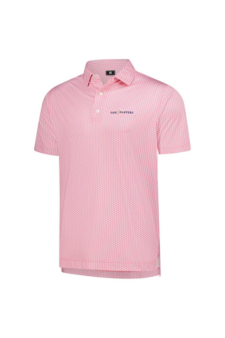 Men's FootJoy  Pink 2025 THE PLAYERS ProDry Houndstooth Geo Lisle Polo, Alternate, color, Pink