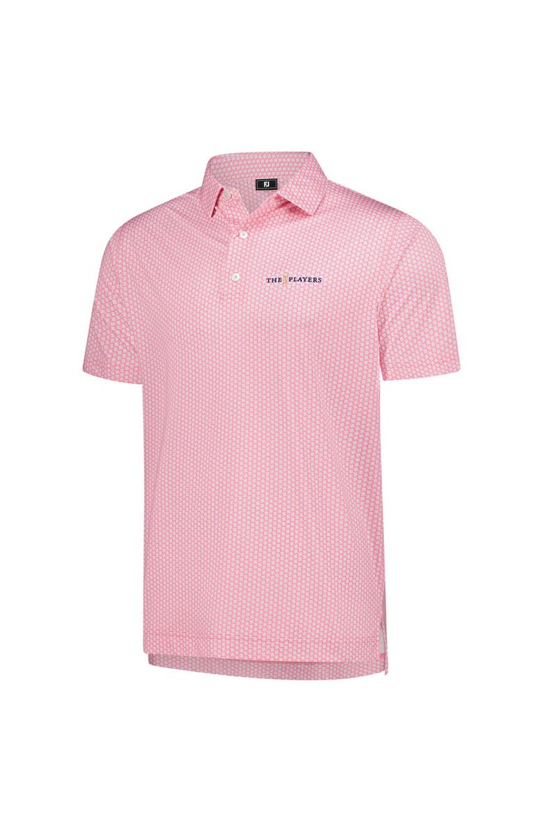 FOOTJOY Men's FootJoy  Pink 2025 THE PLAYERS ProDry Houndstooth Geo Lisle Polo, Alternate, color, Pink