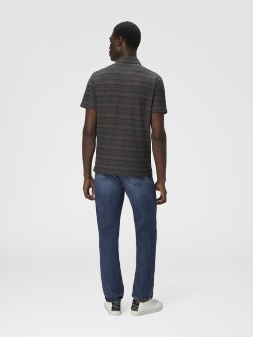 Missoni Short Sleeve Cotton Polo With Zigzag Pattern In Gray