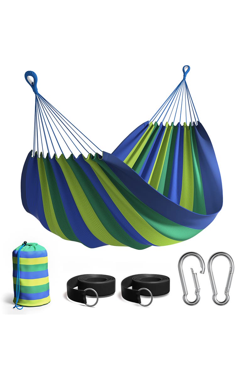 SORBUS Double Hammock, Main, color, Blue/ Green