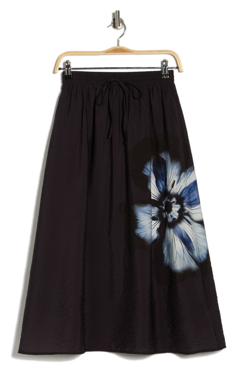 Floral Woven Skirt, Alternate, color, BLACK