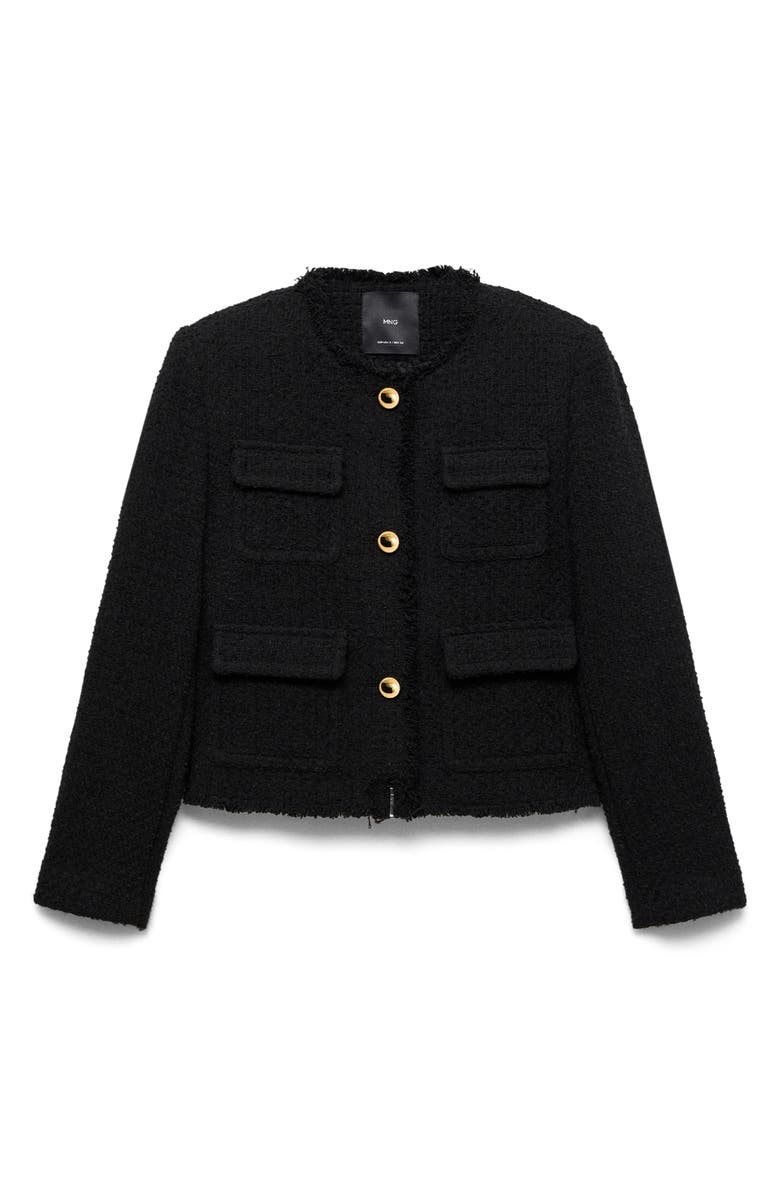 MANGO Pocket Tweed Jacket, Alternate, color,