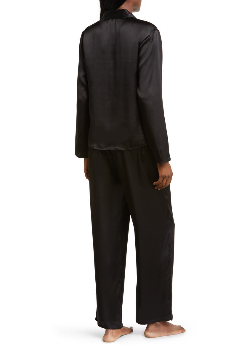 Washable Silk Pajamas, Alternate, color, BLACK