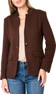 GIBSONLOOK Inverted Notch Collar Cotton Blend Knit Blazer