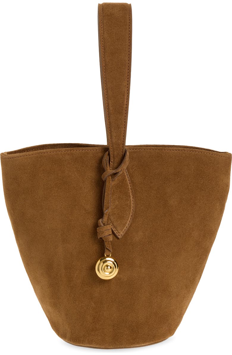 LIFFNER Suede Bucket Bag, Main, color, Light Brown