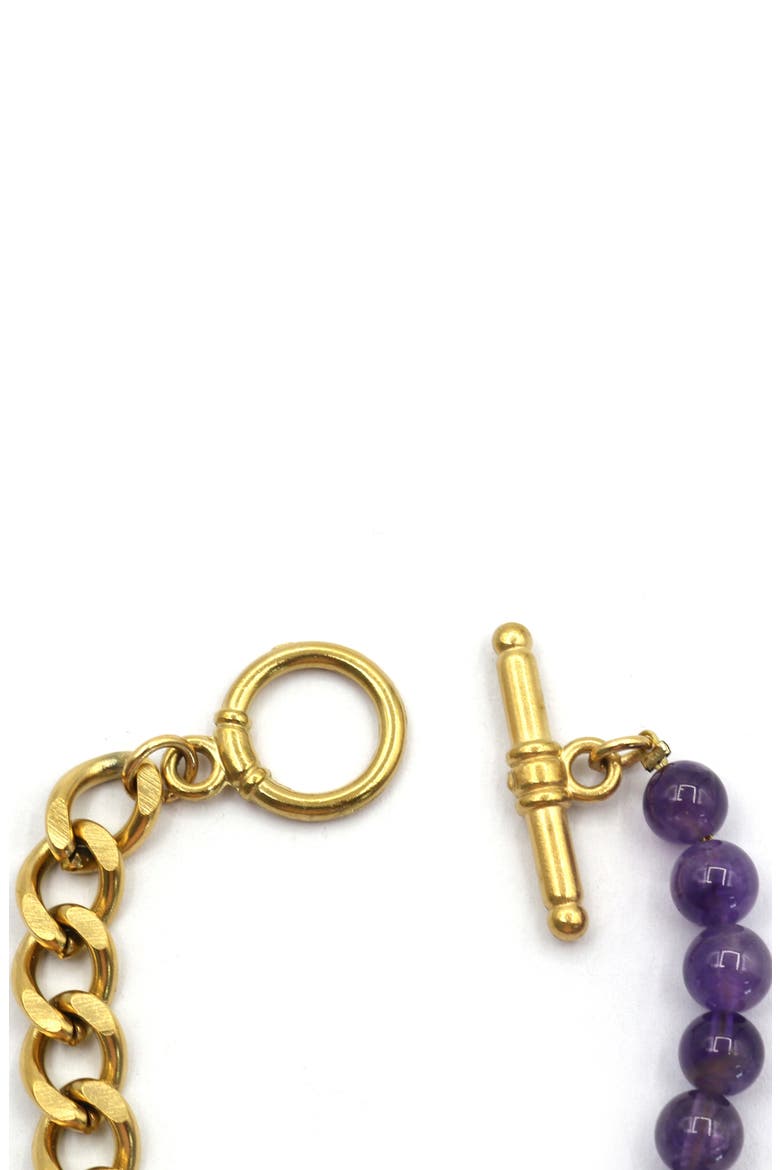 REBL Amethyst Beaded Cuban Chain Toggle Bracelet | Nordstromrack