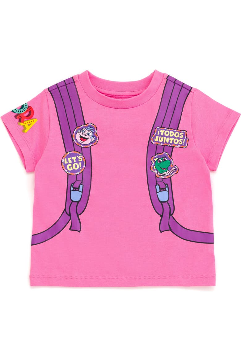 2-Piece Tee and Shorts Set, Alternate, color, Dora Pink Orange