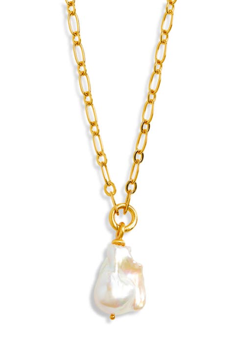 Florence Freshwater Pearl Pendant Long Chain Necklace