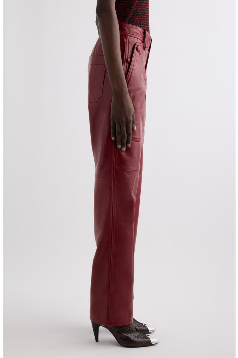 Valka Leather Pants, Alternate, color, DEEP RED