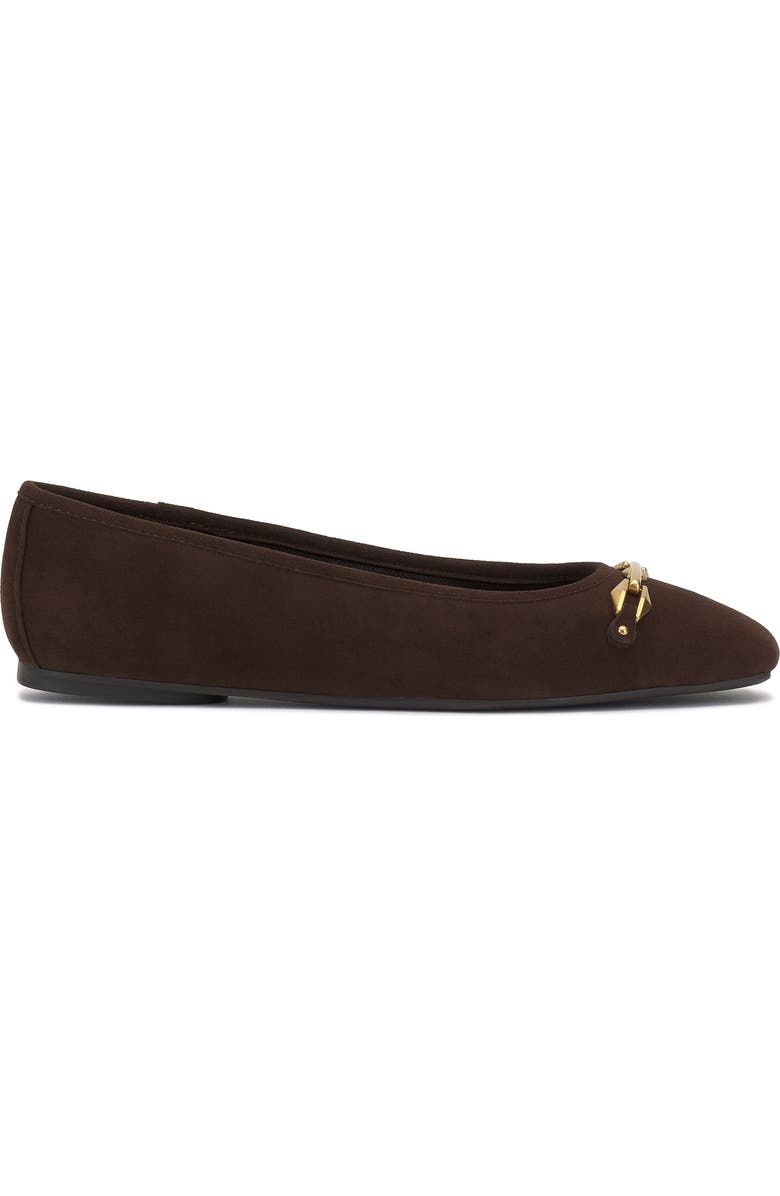 Vince Camuto Virna Square Toe Flat, Alternate, color, Brownie