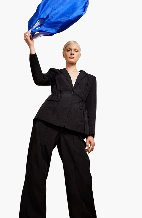 Caalo Water Resistant Travel Blazer In Black