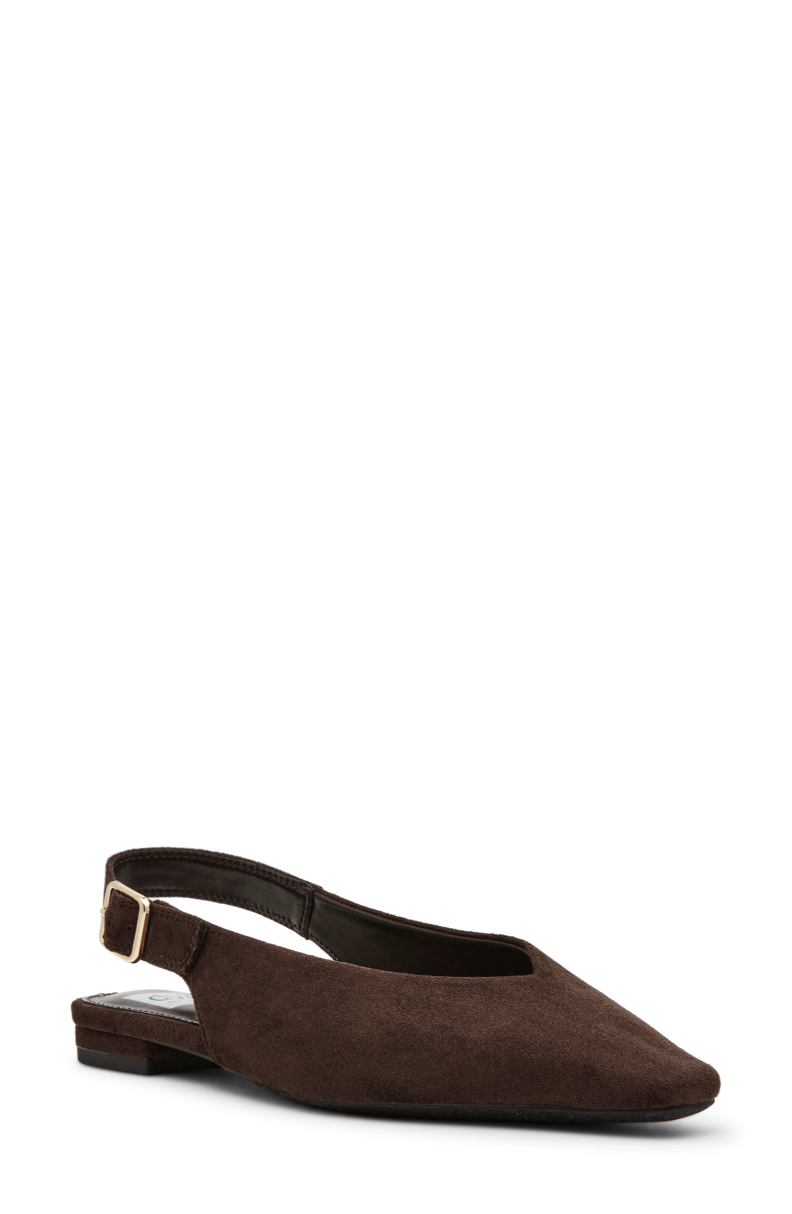 Renada Slingback Pointed Toe Flat, Main, color, BROWN