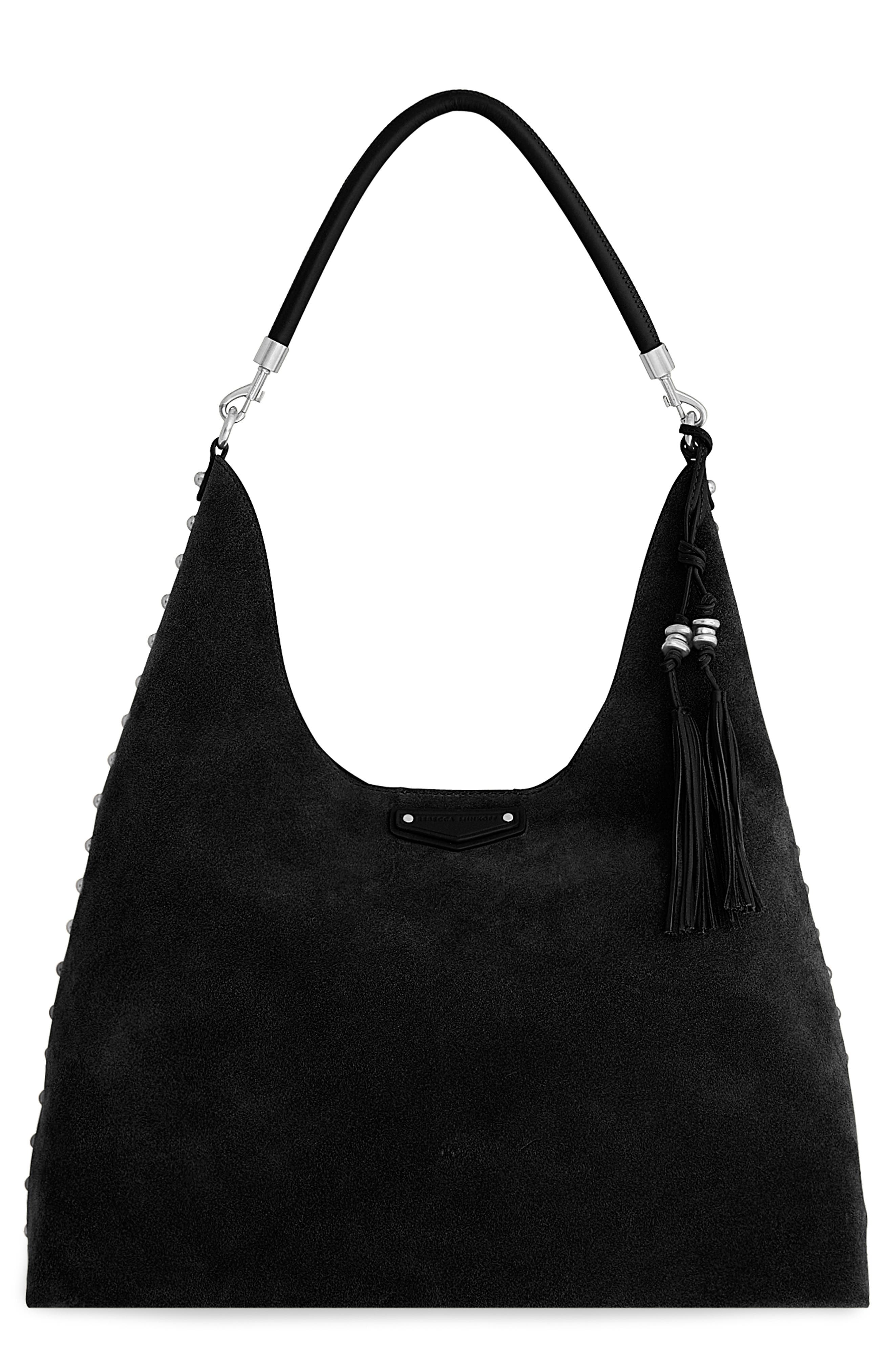 Nolita Leather Hobo, Main, color, BLACK