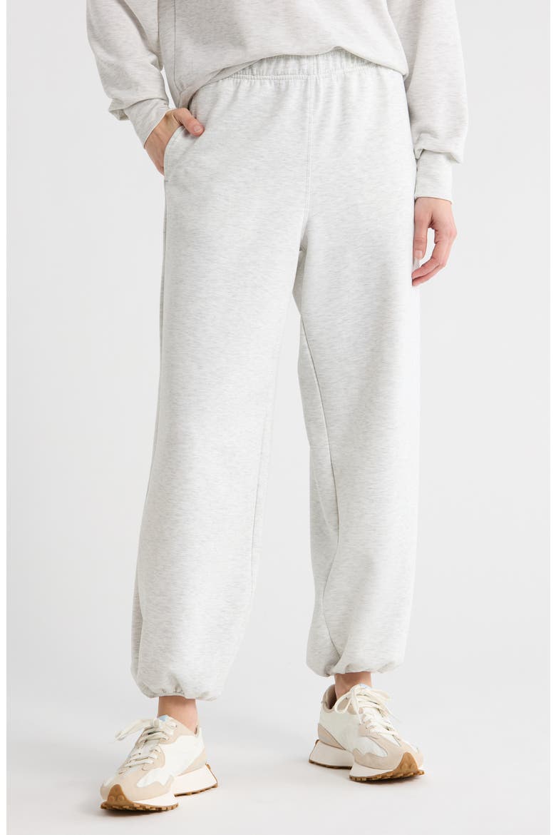 Sydney Washed Scuba Knit Joggers, Main, color, HEATHER LIGHT GREY