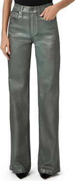 PAIGE Leenah Coated High Waist Wide Leg Jeans