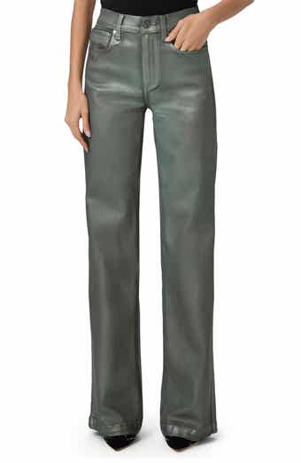PAIGE Leenah Coated High Waist Wide Leg Jeans