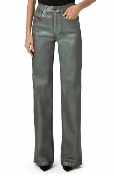 PAIGE Leenah Coated High Waist Wide Leg Jeans