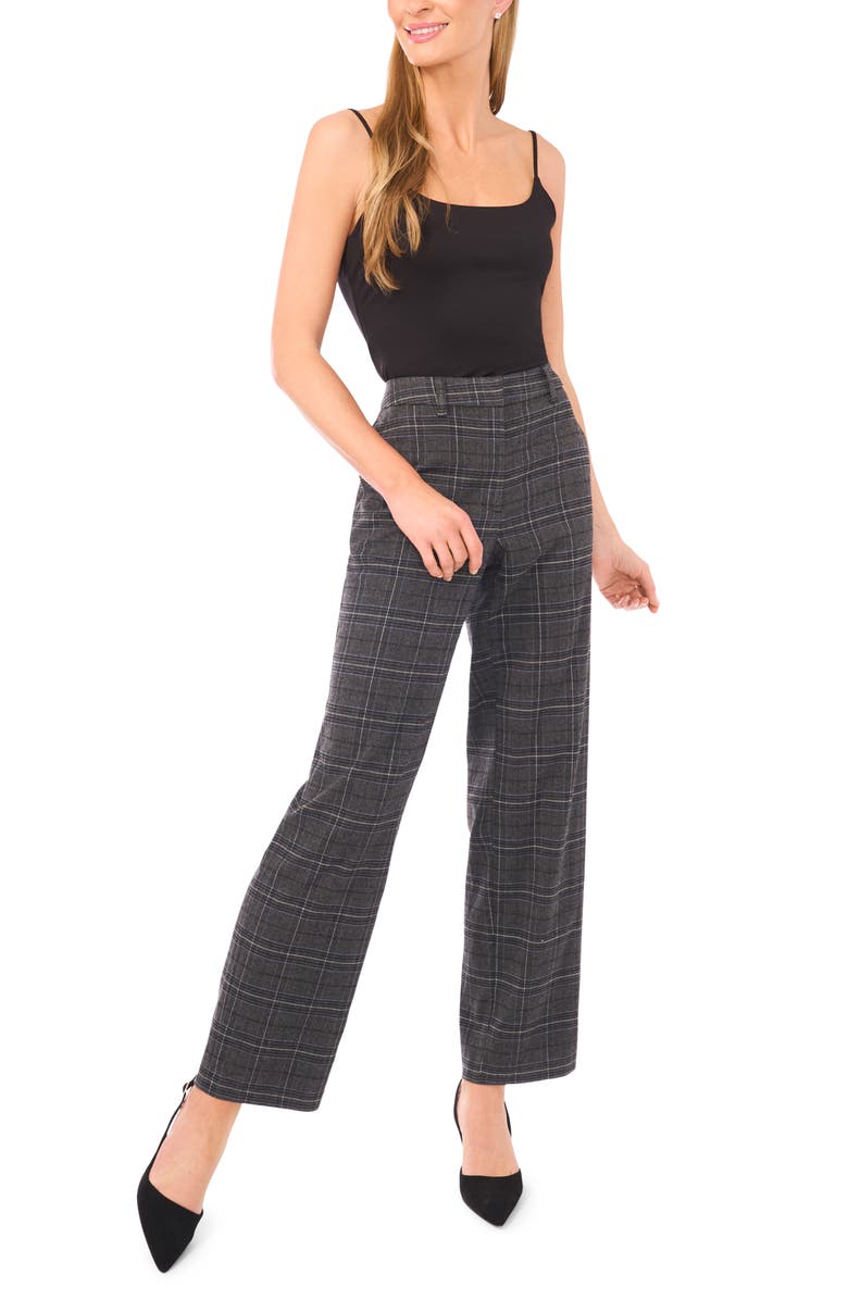 Halogen<sup>®</sup> Plaid Straight Leg Pants, Alternate, color, Aegean Blue