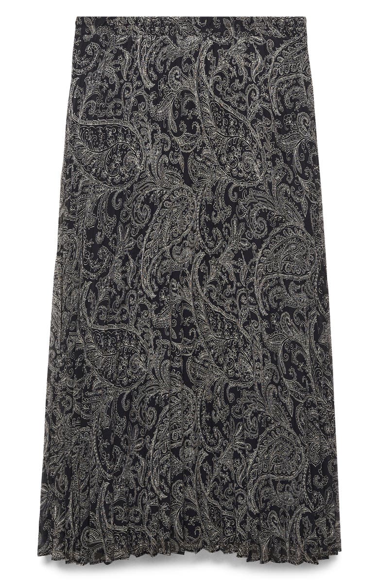 MANGO Paisley Pleated Midi Skirt, Alternate, color, 