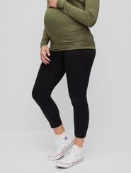 MOTHERHOOD MATERNITY Basic Secret Fit Belly Maternity Crop Leggings
