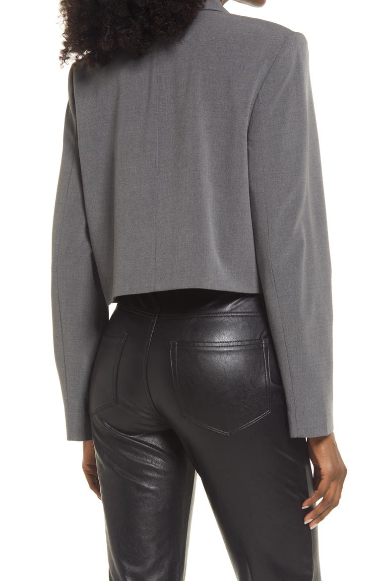Crop Blazer, Alternate, color, GREY MEDIUM CHARCOAL HEATHER