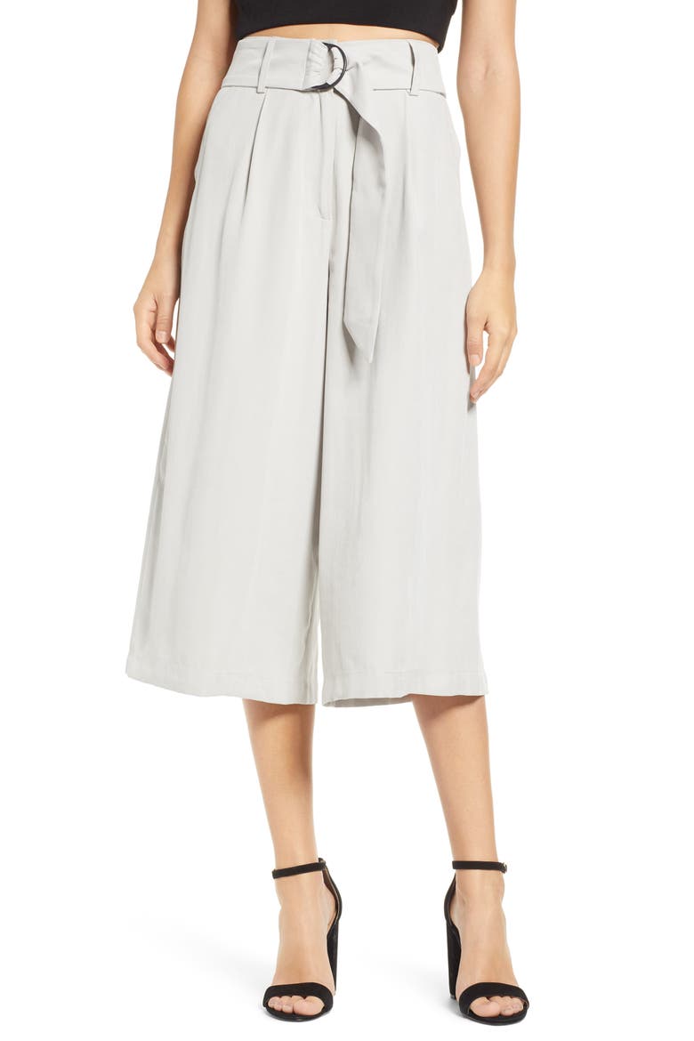 D-Ring Crop Pants, Main, color, GREY MICRO