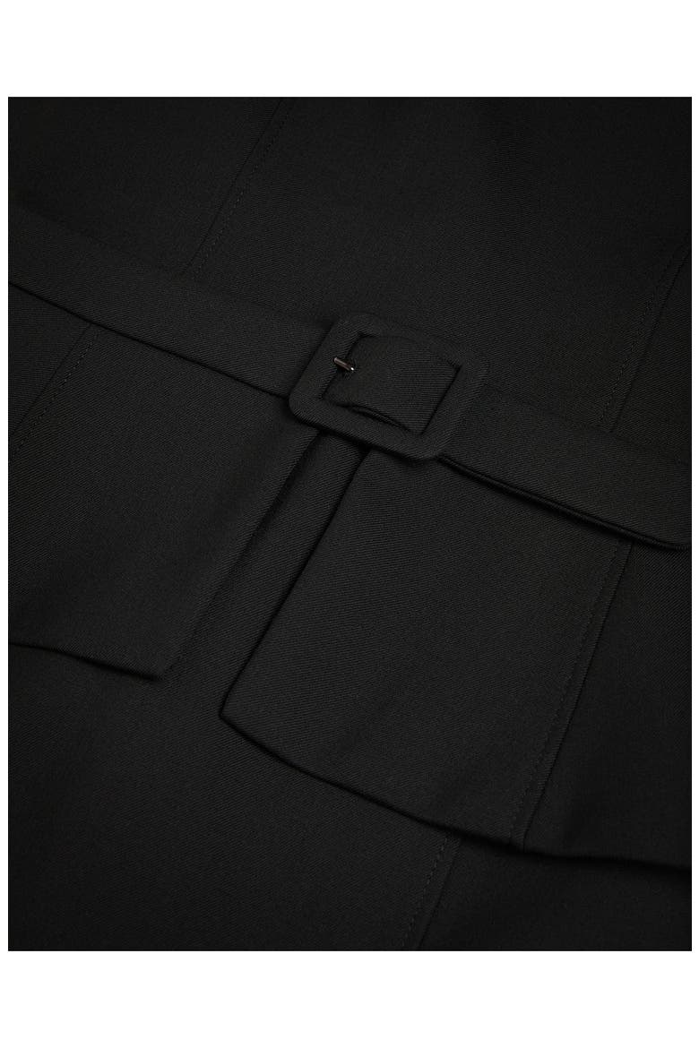 Fleuurr Square Neck Belted Sheath Dress, Alternate, color, BLACK