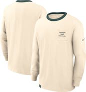 Nike Men's Nike Natural Michigan State Spartans Athletic Prep Max90 Pocket Logo Long Sleeve T-Shirt