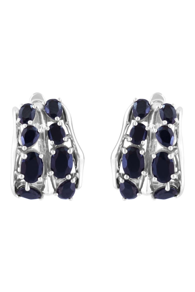 Onyx Hoop Earrings, Alternate, color, BLACK