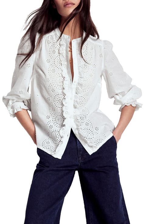 Women's Eyelet Button Up Tops | Nordstrom