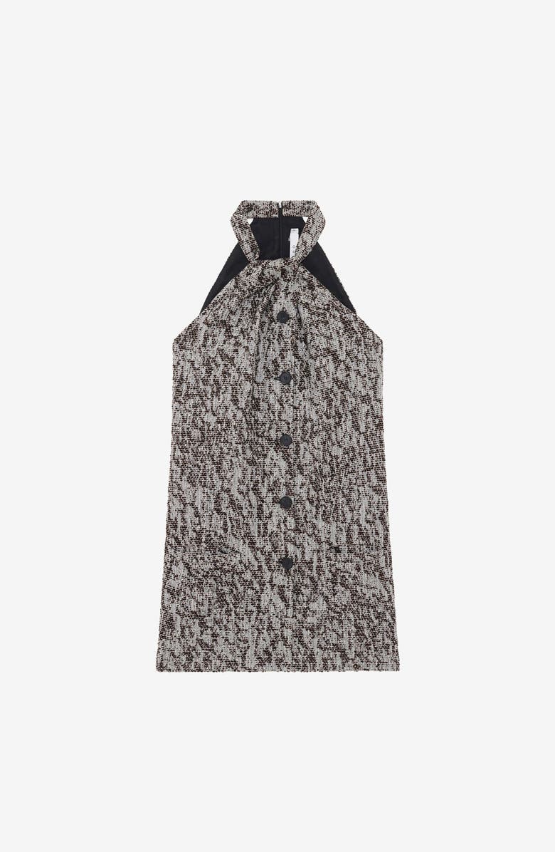 IRO Elara Tweed Mini Halter Dresss, Alternate, color, Mixed Brown